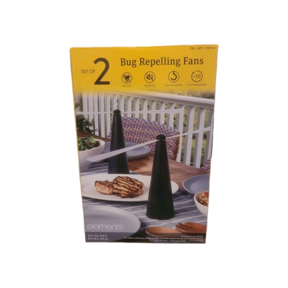 Elements‎ Bug Repelling Fans Indoor Outdoor Set of 2 New In Box